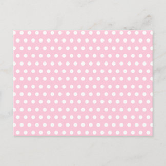 Postal Patrón de puntos de polka rosa y blanco.