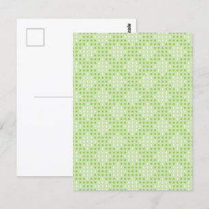 Postal Patrón de puntos y óvalos verdes planos