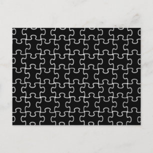 Postal patrón de puzzle negro