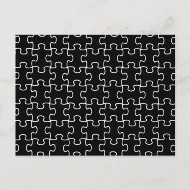 Postal patrón de puzzle negro (Anverso)