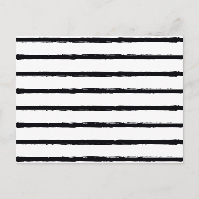 Postal Patrón de rayas blancas negras rough (Anverso)