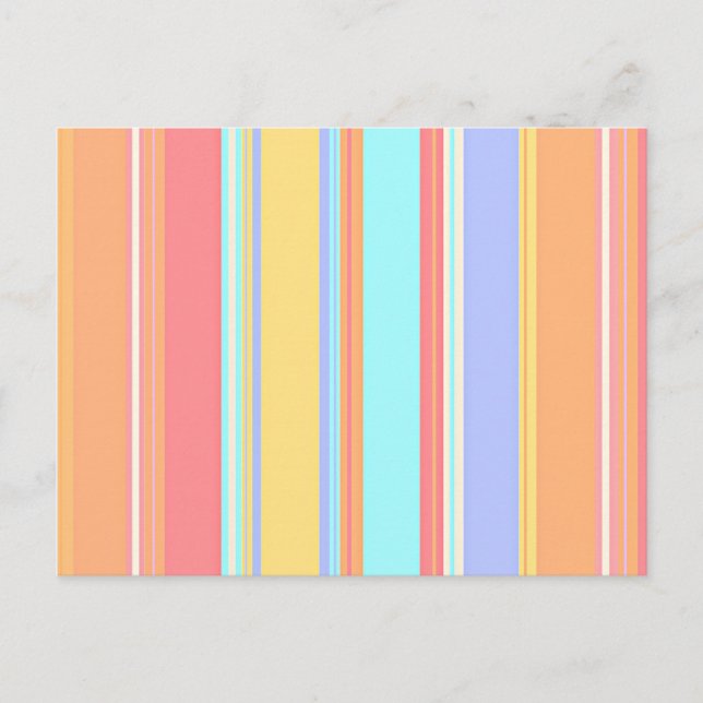 Postal Patrón de rayas pastel (Anverso)