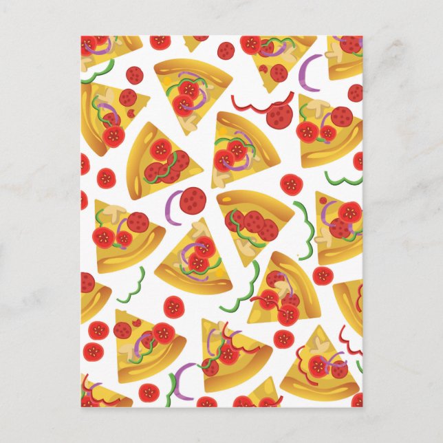 Postal Patrón de rebanada de pizza (Anverso)