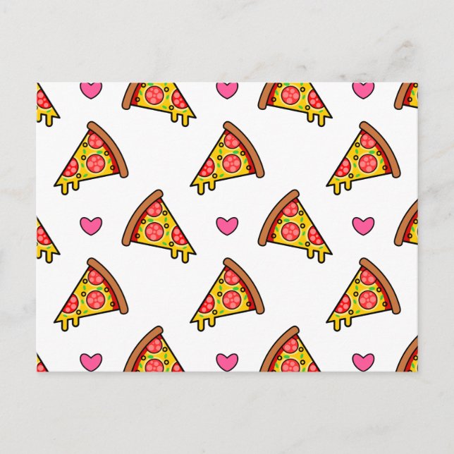 Postal Patrón de Rebanadas de Pizza Deliciosa (Anverso)