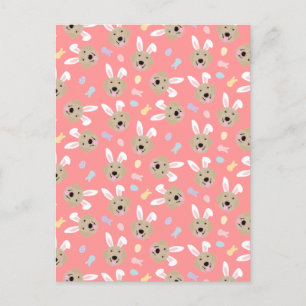 Postal Patrón de recuperación de oro de conejo de pascua