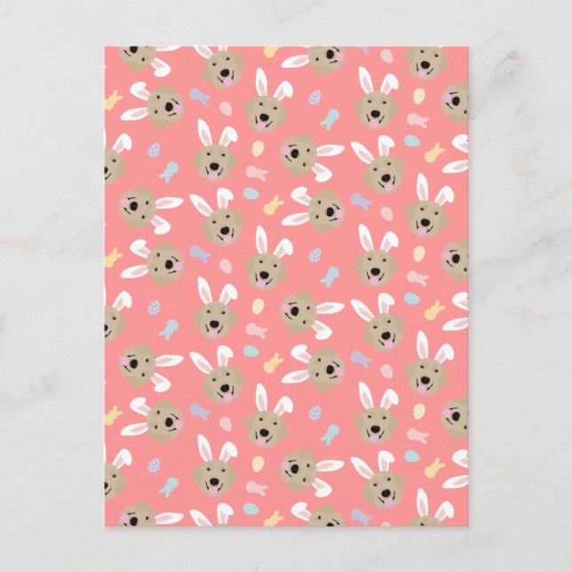 Postal Patrón de recuperación de oro de conejo de pascua (Anverso)