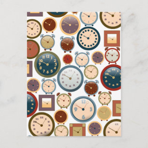 Postal Patrón de relojes antiguos vintage