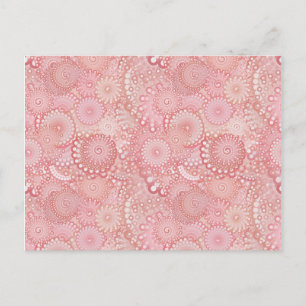 Postal Patrón de remolino rosa y melocotón