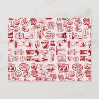 Postal Patrón de sellos de viaje