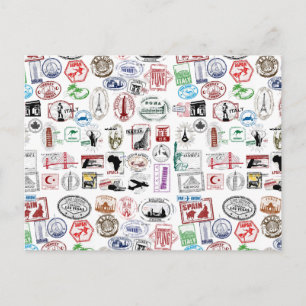 Postal Patrón de sellos de viaje