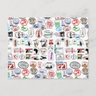Postal Patrón de sellos de viaje