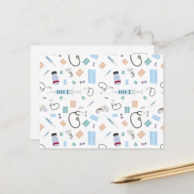 Postal Patrón de suministros médicos para médicos de aten (Anverso/Reverso In Situ)