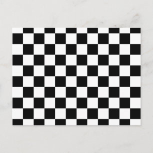 Postal Patrón de tablero de ajedrez negro