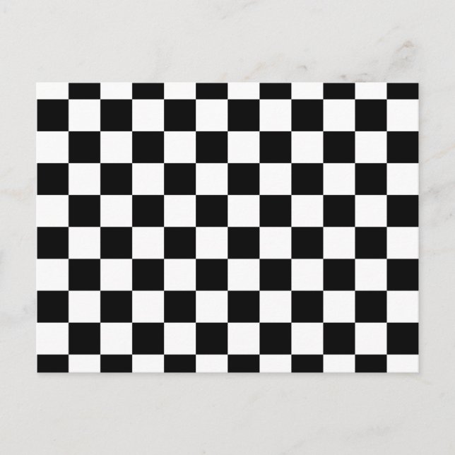 Postal Patrón de tablero de ajedrez negro (Anverso)