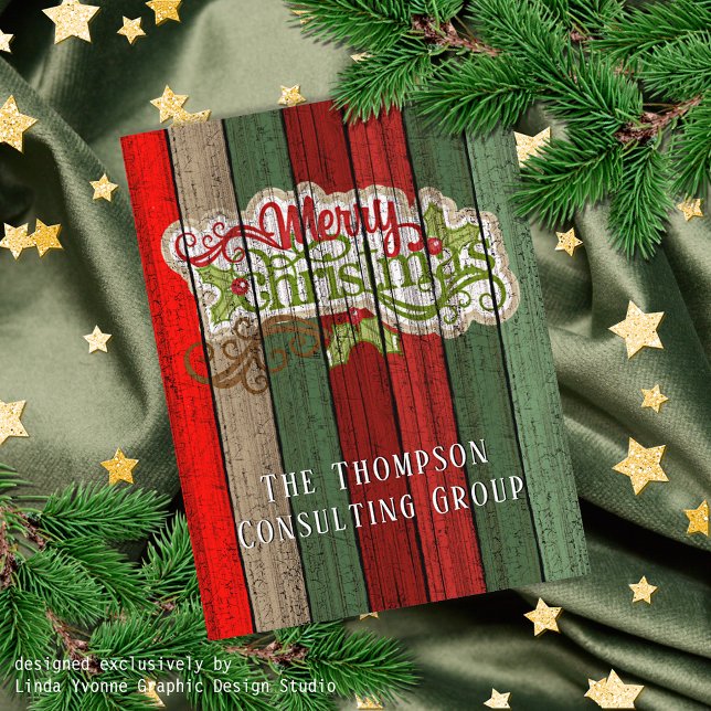 Postal Patrón de tablones de madera desgastada roja verde (Subido por el creador)