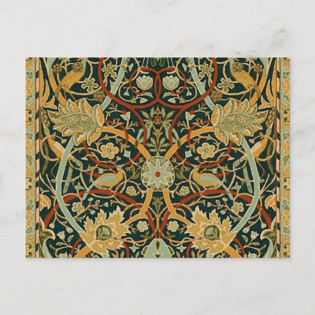 Postal Patrón de tapiz del bosque de William Morris: Vint (Anverso)