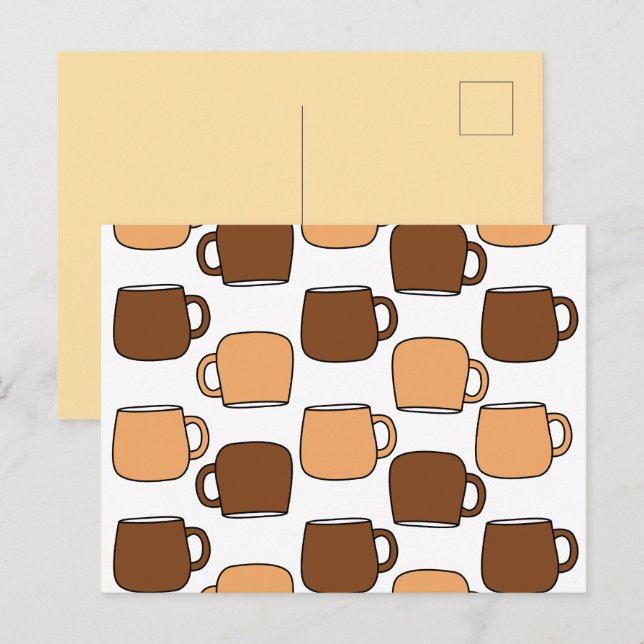 Postal Patrón de taza de café (Anverso / Reverso)