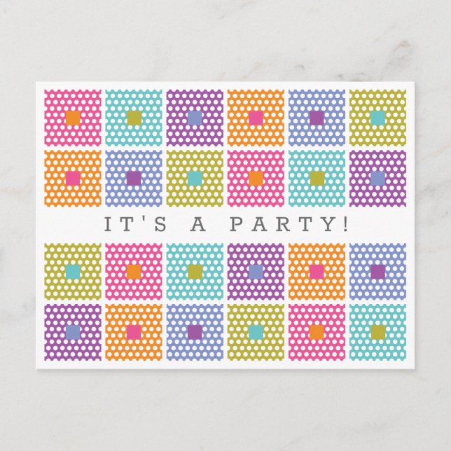 Postal Patrón de tejido de puntos de polka (Anverso)