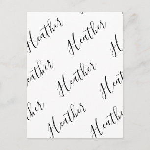 Postal Patrón de texto Scrip moderno editable   Blanco y