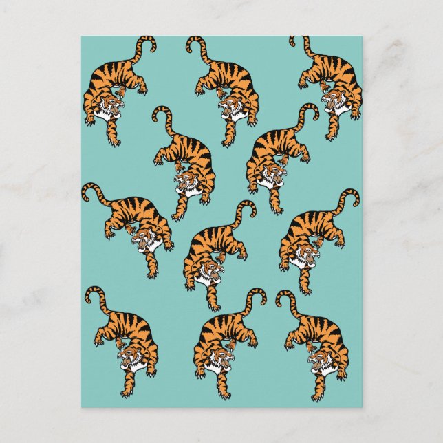 Postal Patrón de tigre asiático (Anverso)
