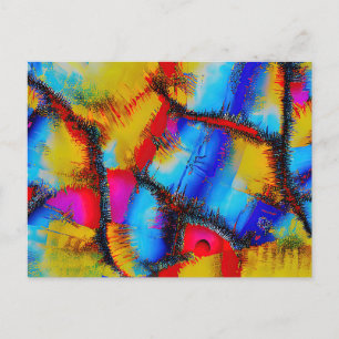 Postal Patrón de tintes abstractos coloridos