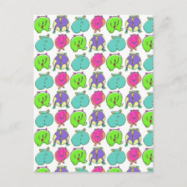 Postal Patrón de Traseros de Hámster Coloridos