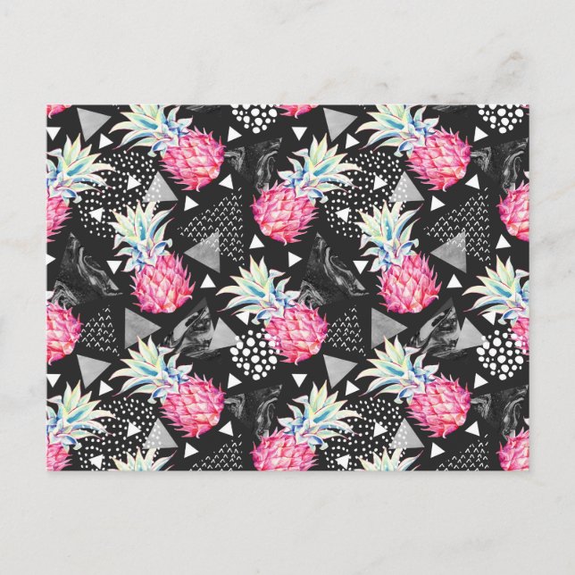 Postal Patrón de triángulo de piña texturizado (Anverso)