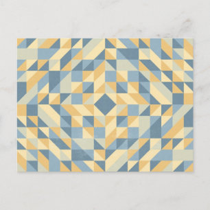 Postal Patrón de triángulo gris amarillo