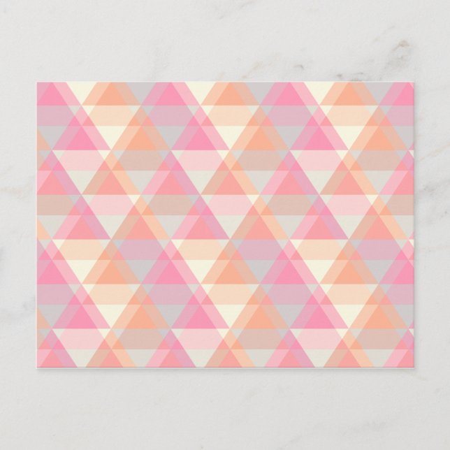 Postal Patrón de triángulo rosa moderno (Anverso)