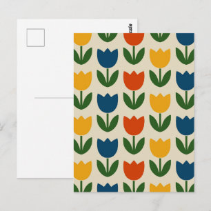 Postal Patrón de Tulipán Colorido