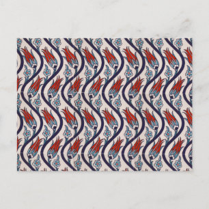Postal Patrón de tulipanes otomanos/Arte de mosaicos