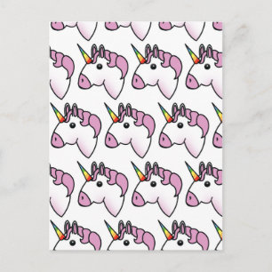 Postal Patrón de Unicornio Adorable