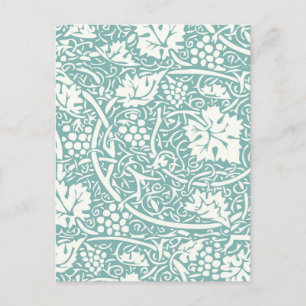 Postal Patrón de uva William Morris turquesa