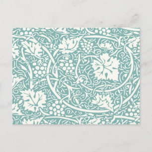 Postal Patrón de uva William Morris Turquoise Verde azula