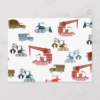 Postal Patrón de vehículos de construcción
