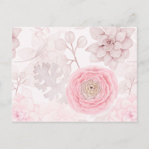 Postal Patrón de verano de Ilustracion exitoso de flor ro
