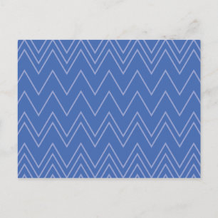 Postal Patrón de zigzag azul, moderno, simple, genial y t