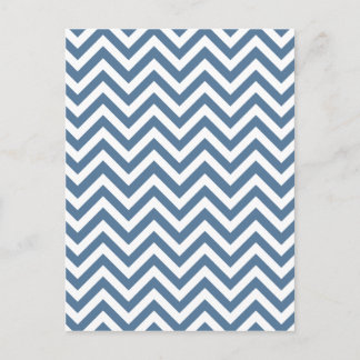 Postal Patrón de zigzag azul y blanco