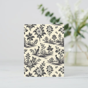 Postal Patrón decorativo de toile francés