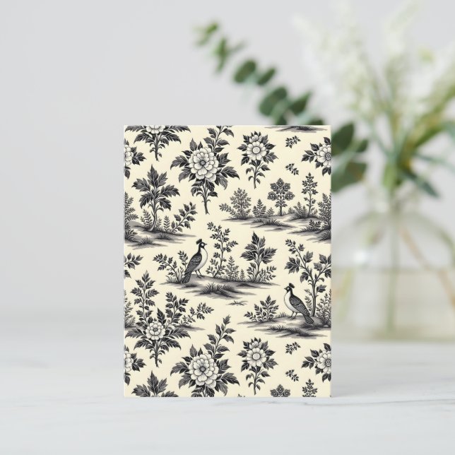 Postal Patrón decorativo de toile francés (Anverso de pie)