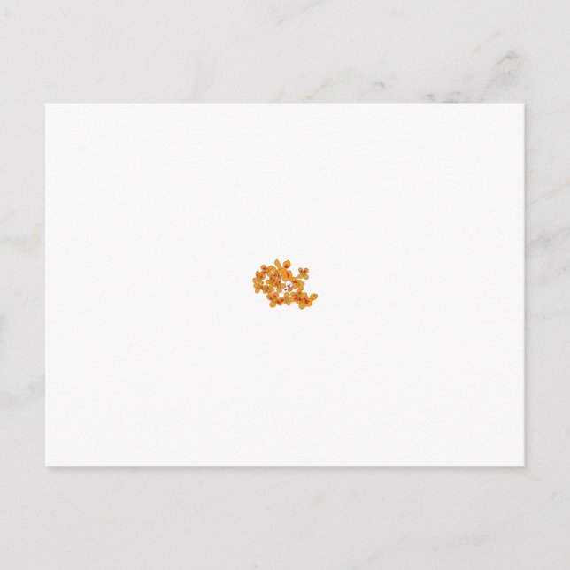 Postal Patrón decorativo naranja y blanco estilizado (Anverso)