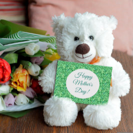 Postal Patrón del día de la madre hojas de acuarela verde