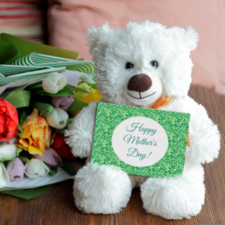 Postal Patrón del día de la madre hojas de acuarela verde