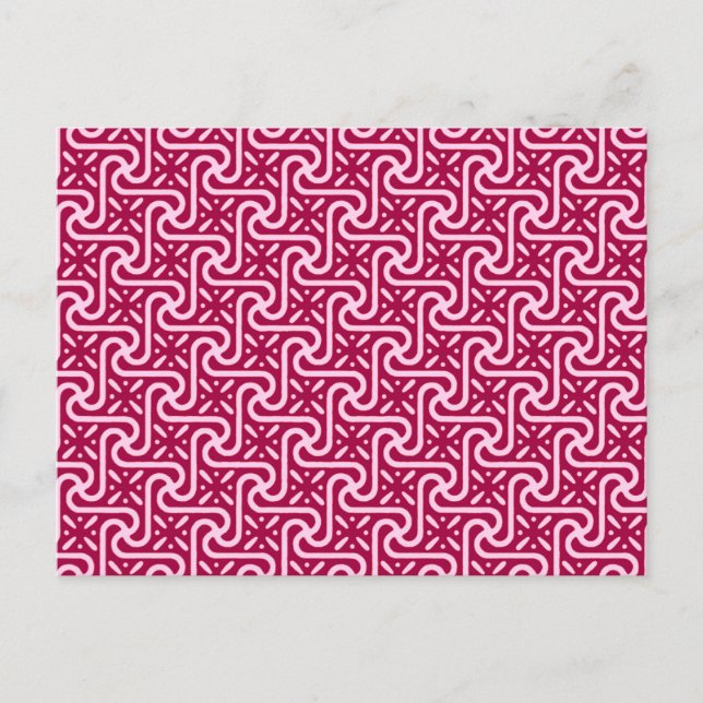Postal Patrón egipcio de tejas, burdeos y rosa (Anverso)