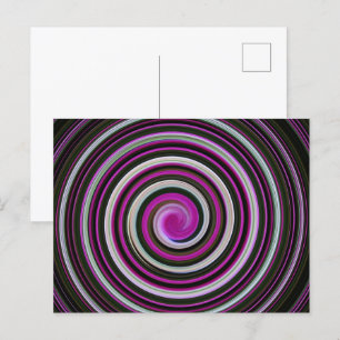 Postal Patrón espiral morado