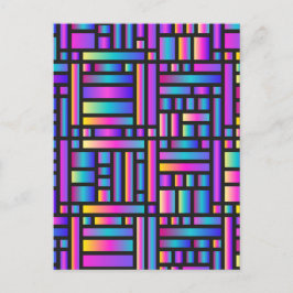 Postal Patrón Estilo Moderno - Moda Tartán Geométrico