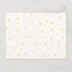 Postal Patrón estrella, color dorado blanco y no metálico