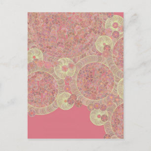 Postal patrón floral abstracto rosa arte personalizado co