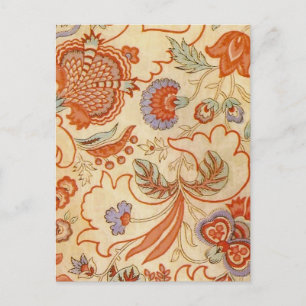Postal Patrón floral antiguo de Chintz Paisley
