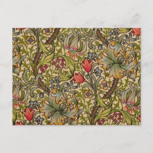 Postal Patrón floral antiguo de lirio dorado de William M